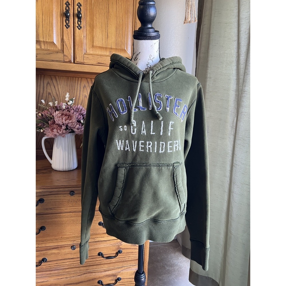 Hollister Distressed Y2K Sweatshirt Women's Men's XS Thermal Vintage Hoodie